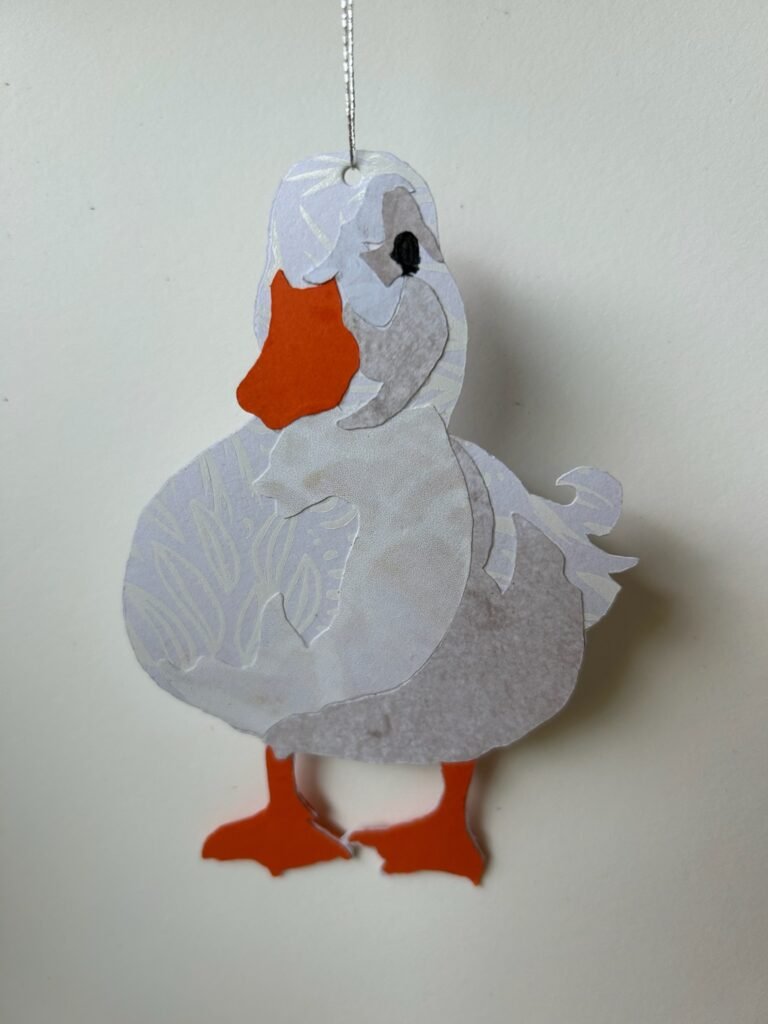 White Duck Paper Ornament