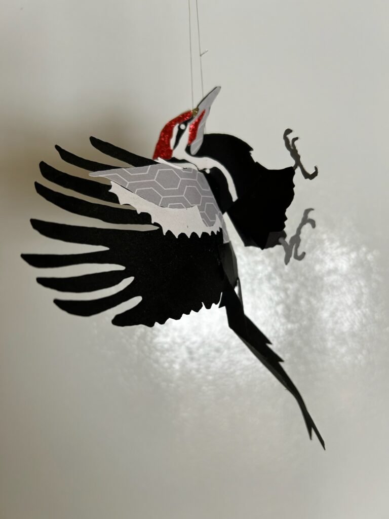 pileated Woodpecker paper ornament