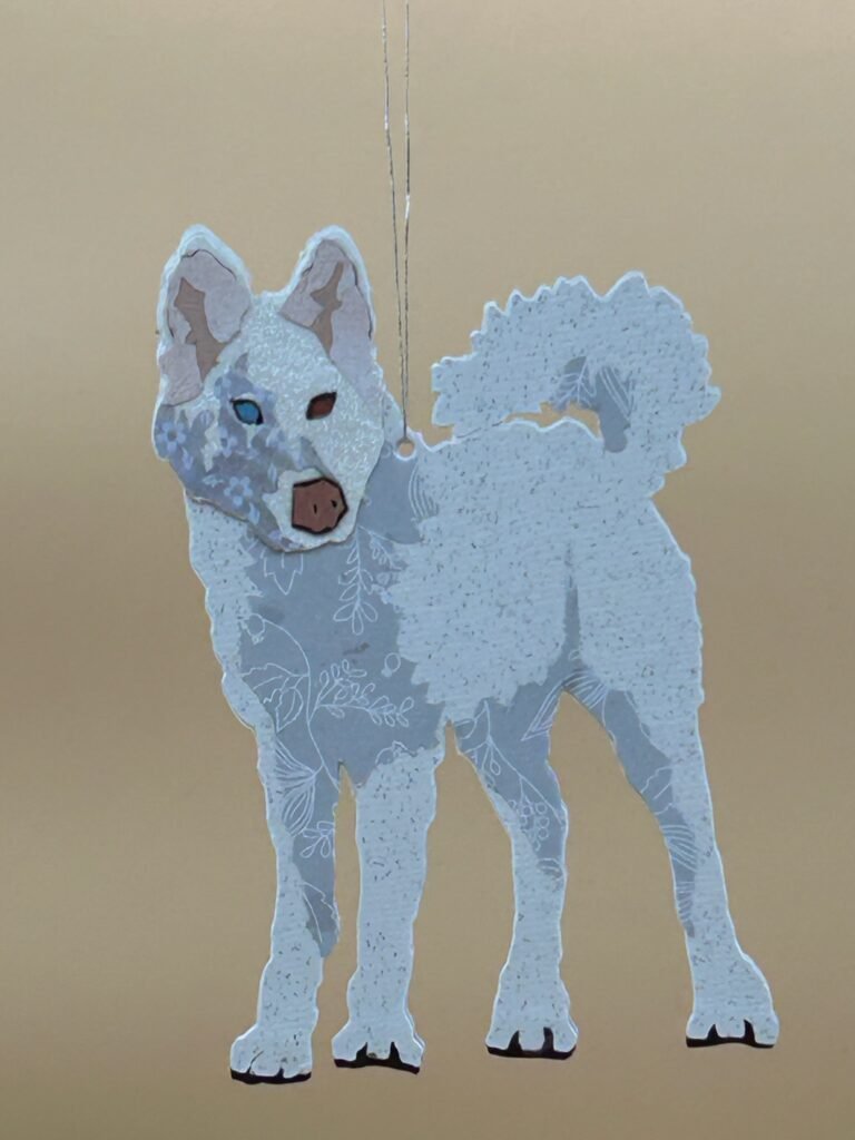Husky paper ornament
