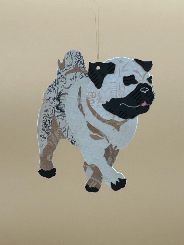 Pug paper ornament
